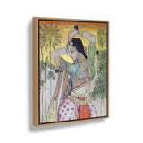 Indian Woman Painting Print - FLOATING FRAME