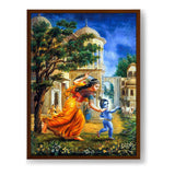 Krishna In Vrindavan - Framed Canvas