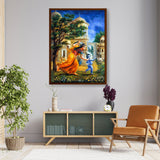 Krishna In Vrindavan - Framed Canvas