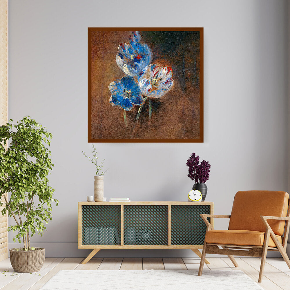 Picasoul - Artist - Study Of Three Parrot Tulips - Framed Canvas