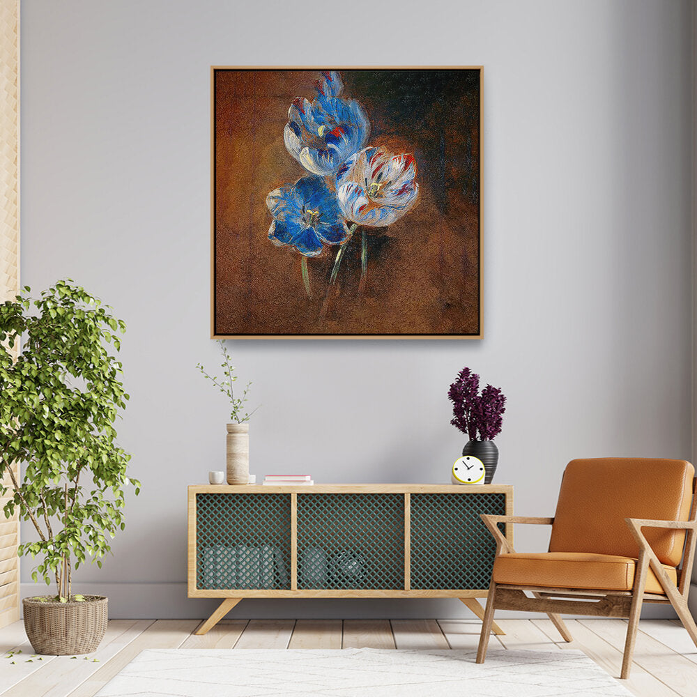 Picasoul - Artist - Study Of Three Parrot Tulips - FLOATING FRAME