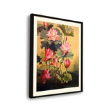Pink Lotus Blossoms And Leaves - WALL MOUNT FRAME