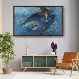 Night With Her Train Of Stars - Framed Canvas