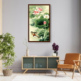 Picasoul - Artist - Mandarin Duck In Water - Framed Canvas