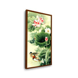 Mandarin Duck In Water - Framed Canvas