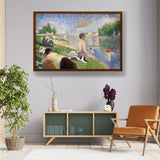 Bathers At Asni??res - Framed Canvas