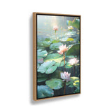 Lotus Lilies In A Pond - FLOATING FRAME