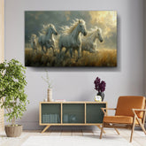 Picasoul - Artist - Three White Horses Running - Wall Canvas
