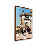 Before The Great Jami Masjid - Framed Canvas