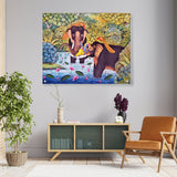 Lord Krishna With Elephants - Acrylic Wall Photo