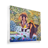 Lord Krishna With Elephants - Acrylic Wall Photo