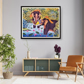 Picasoul - Artist - Lord Krishna With Elephants - WALL MOUNT FRAME