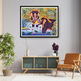 Lord Krishna With Elephants - WALL MOUNT FRAME