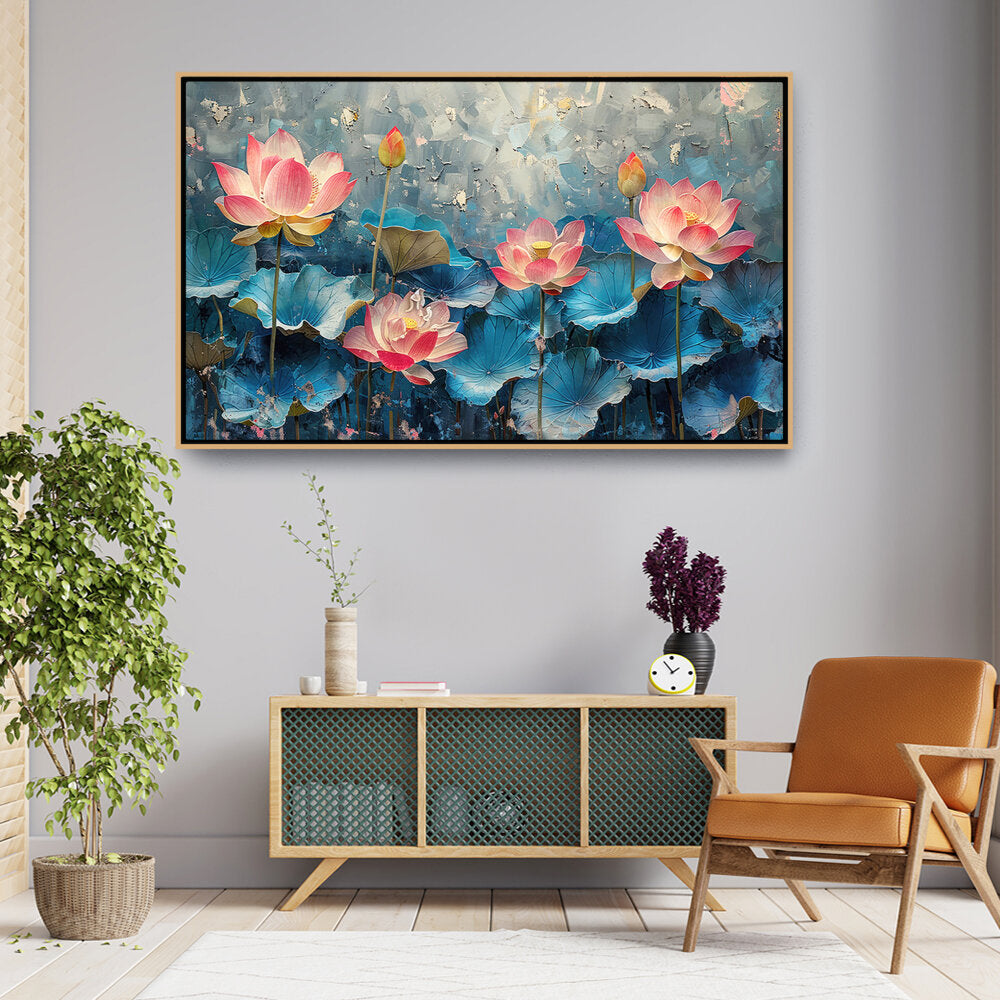 Picasoul - Artist - Water Lily Wall Art - FLOATING FRAME