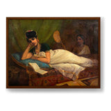 Reclining Nair Lady - Framed Canvas