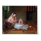 An Indian Girl With A Hookah - Acrylic Wall Photo