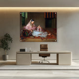 Picasoul - Artist - An Indian Girl With A Hookah - Acrylic Wall Photo