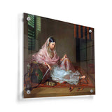 An Indian Girl With A Hookah - Acrylic Wall Photo