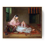 An Indian Girl With A Hookah - FLOATING FRAME