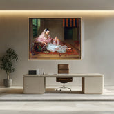 Picasoul - Artist - An Indian Girl With A Hookah - FLOATING FRAME