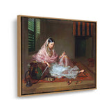 An Indian Girl With A Hookah - FLOATING FRAME