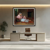 Picasoul - Artist - An Indian Girl With A Hookah - WALL MOUNT FRAME