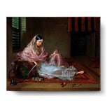 An Indian Girl With A Hookah - Wall Canvas
