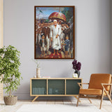 Shirdi Sai Baba With Devotees - Framed Canvas