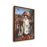 Shirdi Sai Baba With Devotees - Framed Canvas