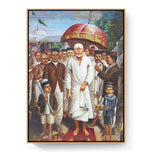 Shirdi Sai Baba With Devotees - FLOATING FRAME