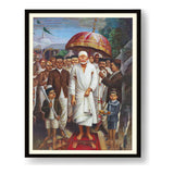 Shirdi Sai Baba With Devotees - WALL MOUNT FRAME