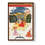 Radha And Krishna In A Divine - Framed Canvas
