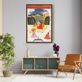 Picasoul - Artist - Radha And Krishna In A Divine - Framed Canvas