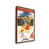 Radha And Krishna In A Divine - Framed Canvas