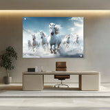 Picasoul - Artist - White Horses Running - Acrylic Wall Photo