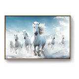 White Horses Running - FLOATING FRAME
