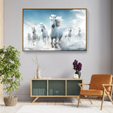 White Horses Running - FLOATING FRAME