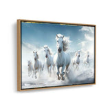 White Horses Running - FLOATING FRAME