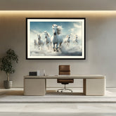 Picasoul - Artist - White Horses Running - WALL MOUNT FRAME