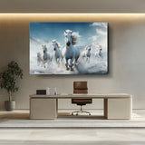 Picasoul - Artist - White Horses Running - Wall Canvas