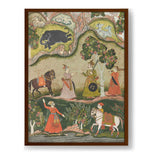 Indian Raga Painting - Framed Canvas