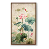 Pink Lotus Flower - Framed Canvas