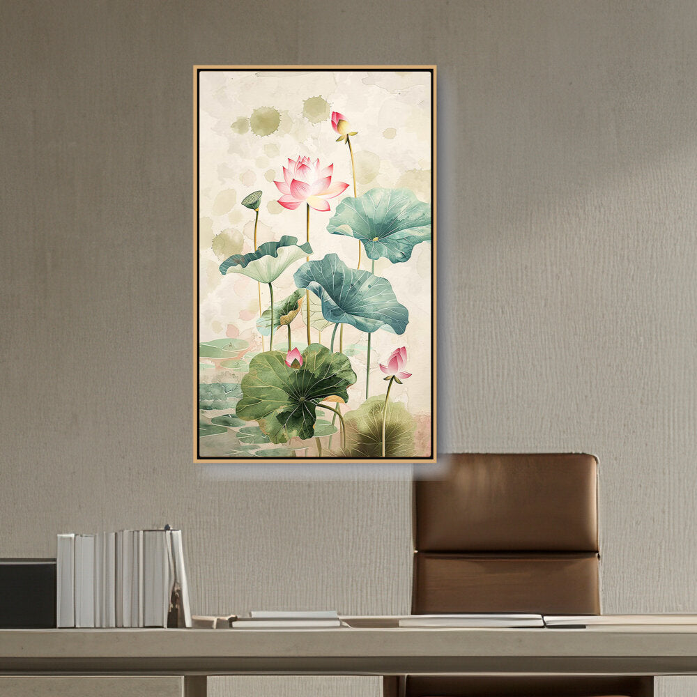 Picasoul - Artist - Pink Lotus Flower - FLOATING FRAME