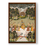 Krishna Playing The Flute - Framed Canvas