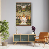 Krishna Playing The Flute - Framed Canvas