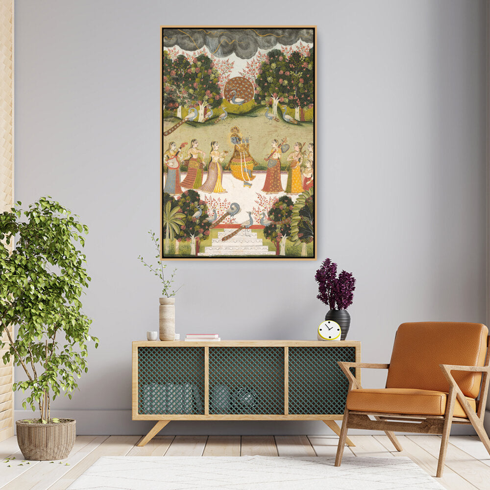 Picasoul - Artist - Krishna Playing The Flute - FLOATING FRAME