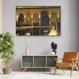A Court In The Alhambra - Floating Framed Canvas