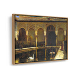 A Court In The Alhambra - Floating Framed Canvas