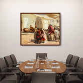 Picasoul - Artist - A Street Market Scene - Framed Canvas