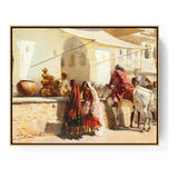 A Street Market Scene - FLOATING FRAME